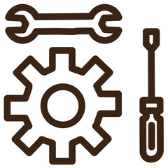 maintenance repair tools outline icon