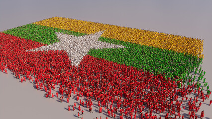 Burmese Banner Background With People