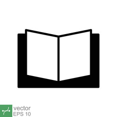 Book icon. Simple flat style. Textbook reading, open book, school, education, magazine, library, university, learning concept. Vector illustration isolated on white background. EPS 10.