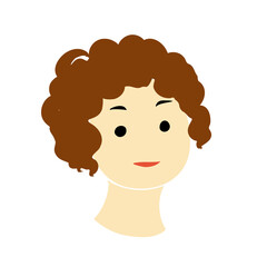 Young girl avatar icon. Vector illustration