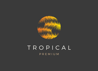 Luxury Tropical Leaf Logo Design