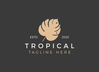 Luxury Tropical Leaf Logo Design