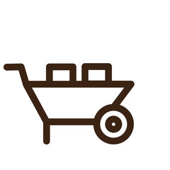 wheelbarrow work builder outline icon