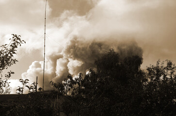 Missile attack and fire near Kiev.