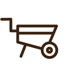 wheelbarrow work builder outline icon