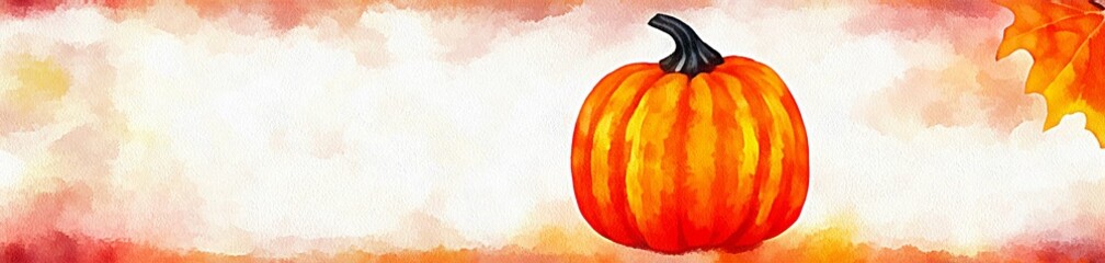 Horizontal banner for website design, digital drawing in beautiful halloween theme in the painting on paper style