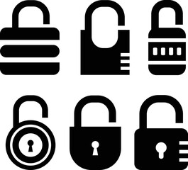padlock icon balck and white