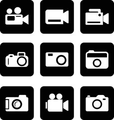 photo icon set black and white