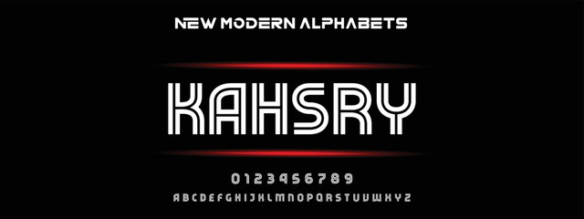 KAHSRY  Minimal urban font. Typography with dot regular and number. minimalist style fonts set. vector illustration