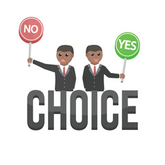 business african choice design character with text