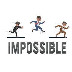 business african impossible design character with text