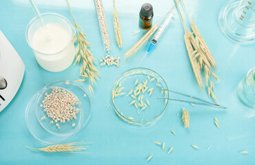 Analyzing agricultural wheat grains in laboratory