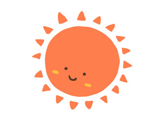 かわいい太陽／手書きイラスト素材