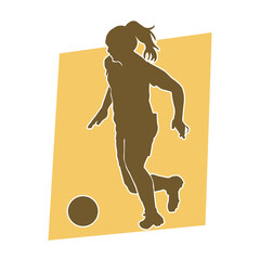 Female football player vector solid silhouette