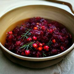 cranberries in a bowl