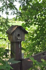 Old wooden birdhouse