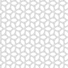 Seamless vector light grey ornament in arabian style. Geometric abstract background. Grill with pattern for wallpapers and backgrounds
