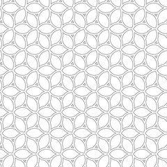 Seamless vector light grey ornament in arabian style. Geometric abstract background. Grill with pattern for wallpapers and backgrounds