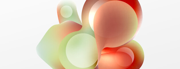 Fluid abstract background, round shapes and circle flowing design for wallpaper, banner, background or landing