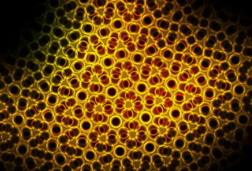 Dark Green, Yellow vector background with spots.