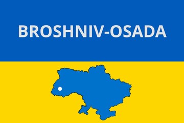 Broshniv-Osada: Illustration mit dem Namen der ukrainischen Stadt Broshniv-Osada © Modern Design & Foto