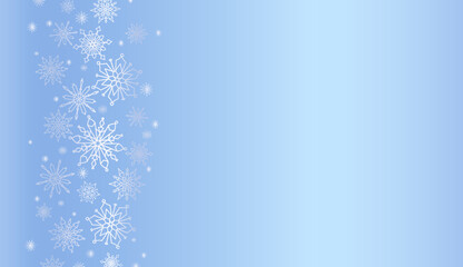 Light blue background with snowflakes.