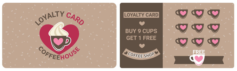 Loyalty card in coffee shop, special offer clients