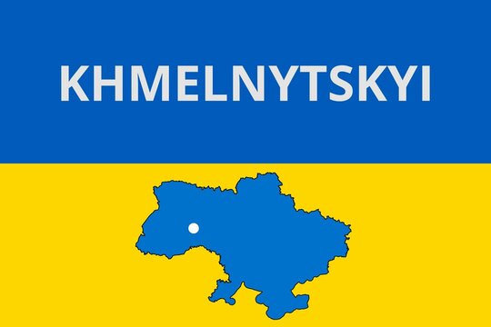 Khmelnytskyi: Illustration mit dem Namen der ukrainischen Stadt Khmelnytskyi