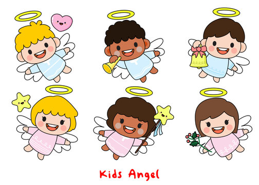 Kids Angel Filled Clipart, children Angel