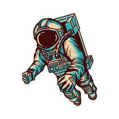 astronaut flying on vector illustration 