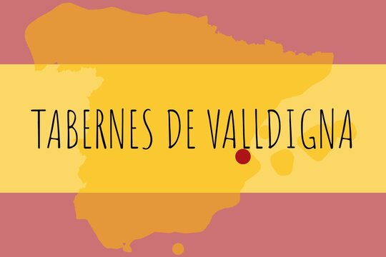 Tabernes de Valldigna: Illustration mit dem Namen der spanischen Stadt Tabernes de Valldigna