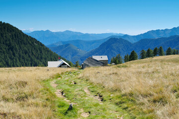 Gebirgslandschaft im Tessin in der Schweiz, Alpe Salei im Onsernonetal  - Mountain landscape, Alpe Salei, Ticino in Switzerland