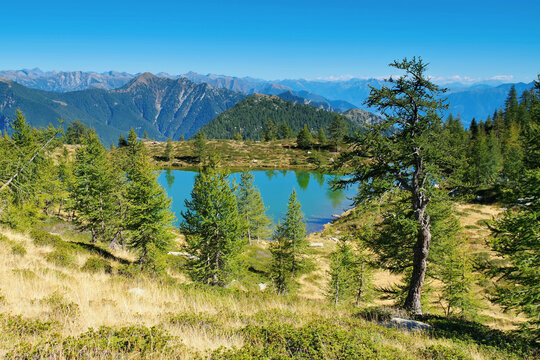 Alpsee Salei im Tessin in der Schweiz, Onsernonetal  - mountain lake Alpe Salei, Ticino in Switzerland