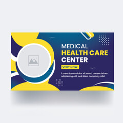 medical youtube thumbnail banner video cover healthcare template social media post  medical center post 