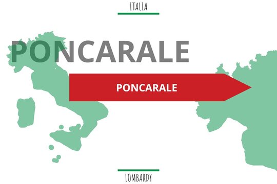 Poncarale: Illustration mit dem Namen der italienischen Stadt Poncarale
