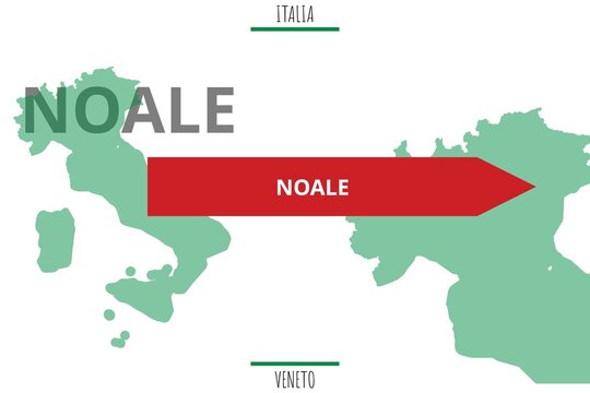 Noale: Illustration mit dem Namen der italienischen Stadt Noale