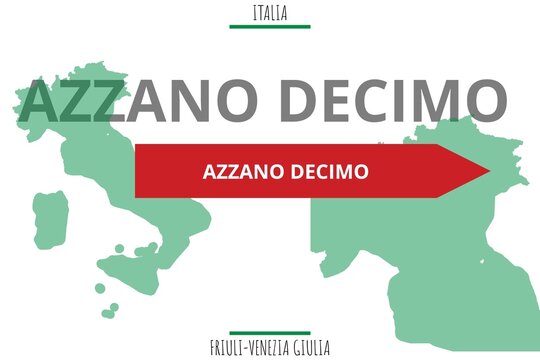 Azzano Decimo: Illustration mit dem Namen der italienischen Stadt Azzano Decimo
