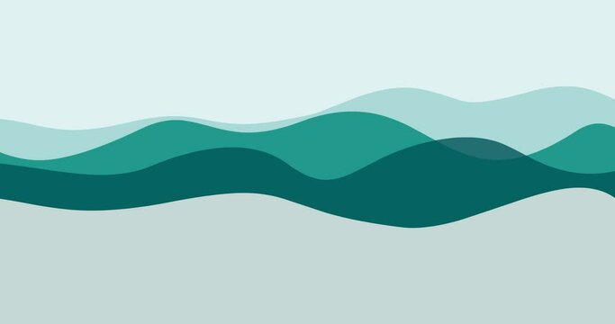 blue green gradient wave wave background animation in the middle of the screen