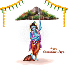 Indian religious festival happy govardhan puja celebration background