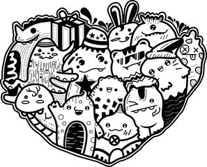 Cartoon cute doodles hand drawn Idea illustration.