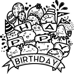 Cartoon cute doodles hand drawn Idea illustration.