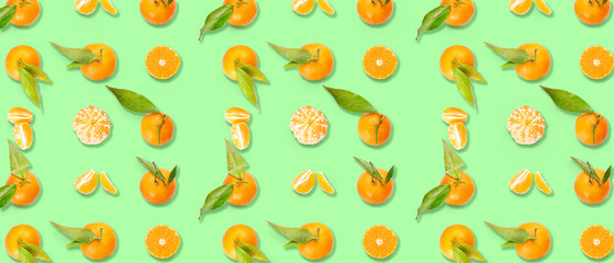 Sweet tangerines on white background