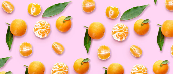 Sweet tangerines on white background