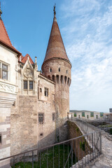 Fototapeta premium Beautiful view with the Hunyad Castle - Corvin's Castle in Hunedoara, Romania