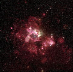 Nebula LMC N 44 in Large Magellanic Cloud. Blue filter.