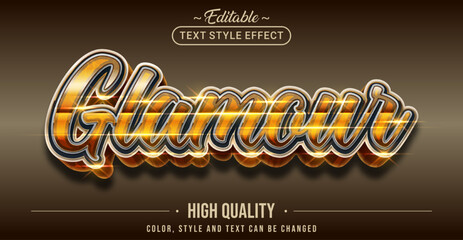 Editable text style effect - Glamour text style theme.