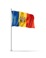 Moldova flag isolated on white
