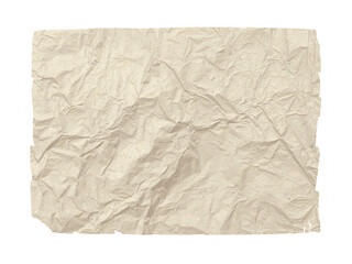 Torn and crumpled paper texture. Grunge background in beige tones.	