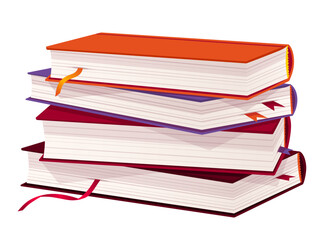 Stack of books. Book lover, Reading, Book store, Library, Education concept. Isolated vector illustration for flyer, poster, banner. 
