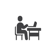 Office workplace vector icon